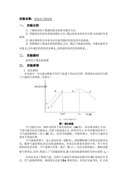 流体床干燥实验报告