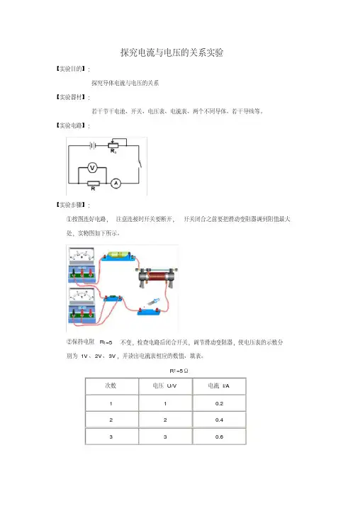 2020中考物理实验专题《探究电流与电压的关系实验》