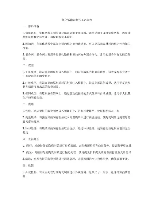 氧化锆陶瓷制作工艺流程