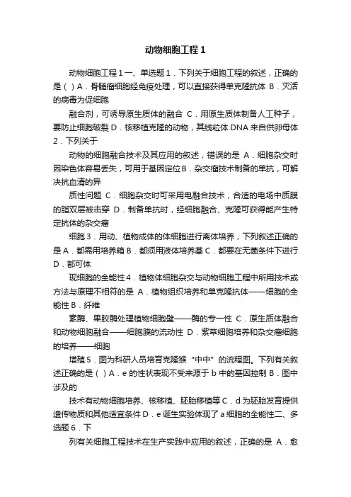 动物细胞工程1