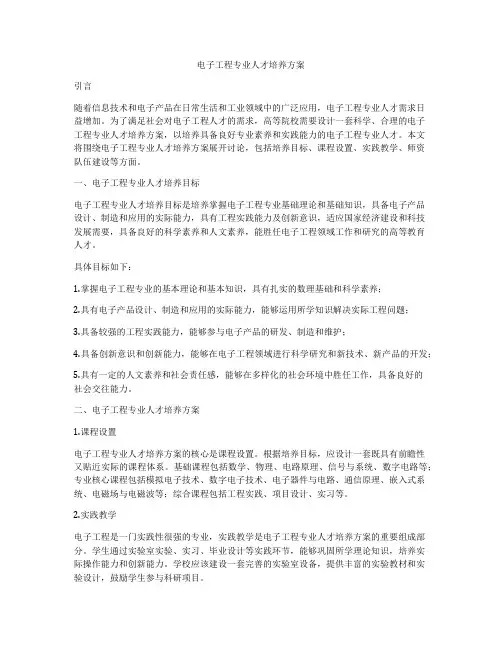 电子工程专业人才培养方案
