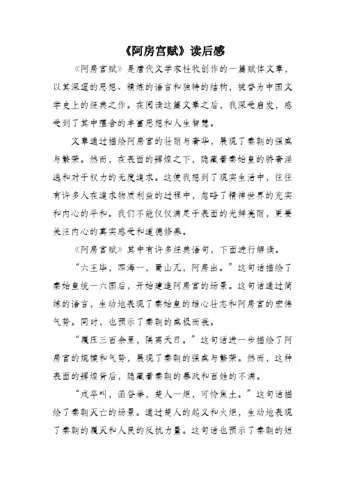 阿房宫赋读后感