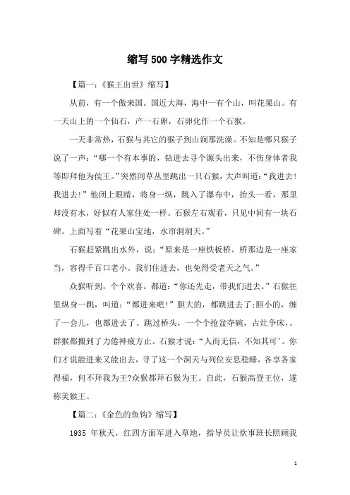 缩写500字精选作文