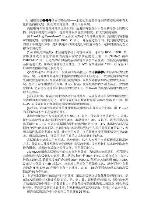 耐磨钢铸件的热处理