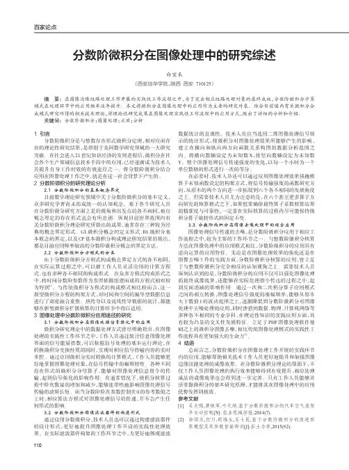 分数阶微积分在图像处理中的研究综述
