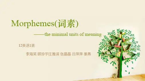 英语语言学概论morphemes顾珍宇