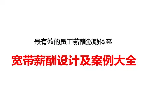 薪酬激励体系：《宽带薪酬设计及案例大全》