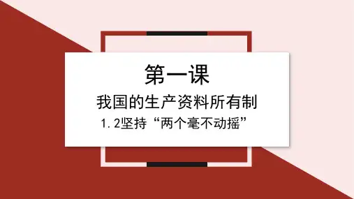 坚持“两个毫不动摇”课件(共36张PPT)高一思想政治部编版必修2