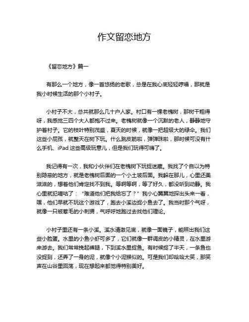 作文留恋地方