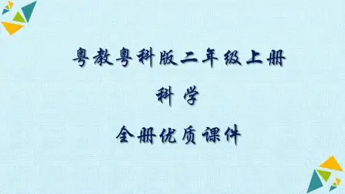粤教粤科版科学二年级上册全册课件
