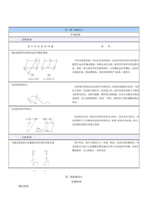 机械设计禁忌