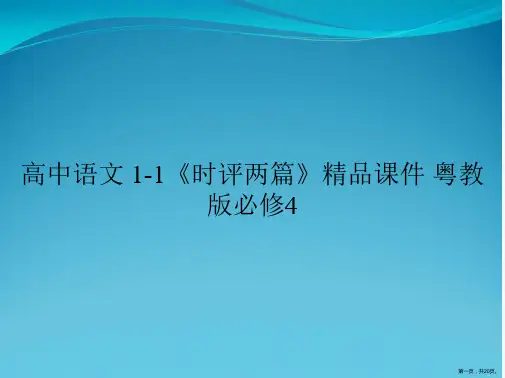 高中语文 1-1《时评两篇》精品课件 粤教版必修4