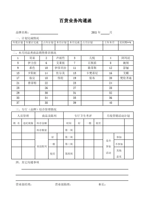 业务沟通函——精选推荐