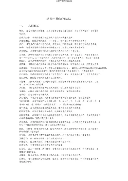 动物生物学的总结