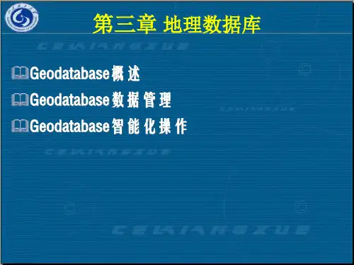 GIS工程(第二单元)地理数据库解析