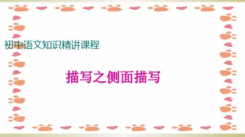 中考语文一轮复习记叙文阅读知识考点精讲描写之侧面描写课