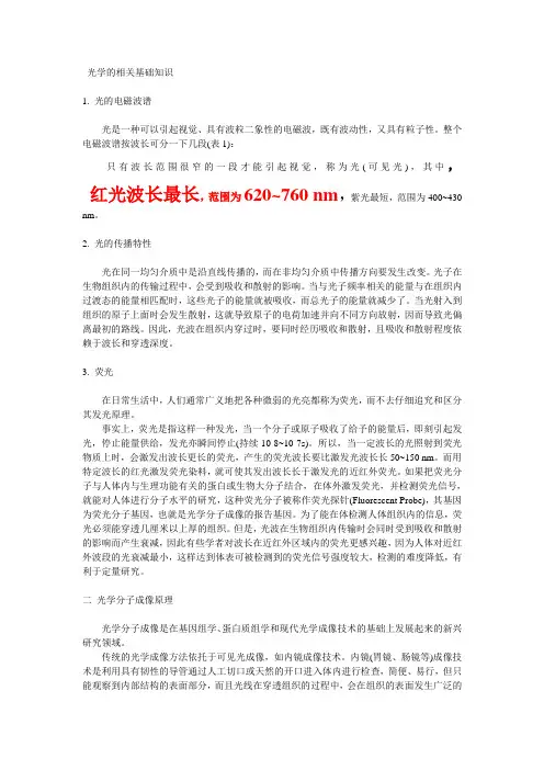 光学分子影像学第一讲