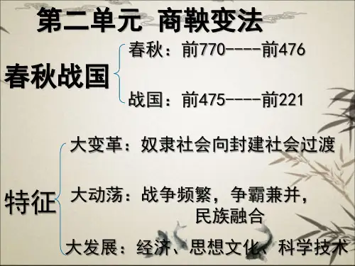 人教版选修1第2单元：商鞅变法 (共67张PPT)