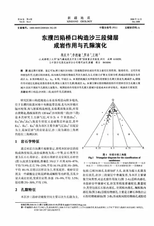 东濮凹陷桥口构造沙三段储层成岩作用与孔隙演化