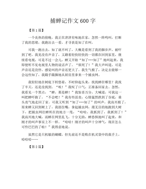 捕蝉记作文600字