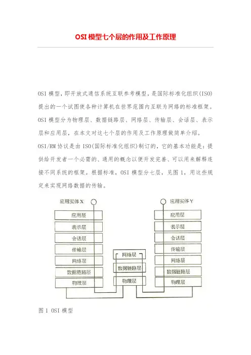 OSI模型七个层的作用及工作原理