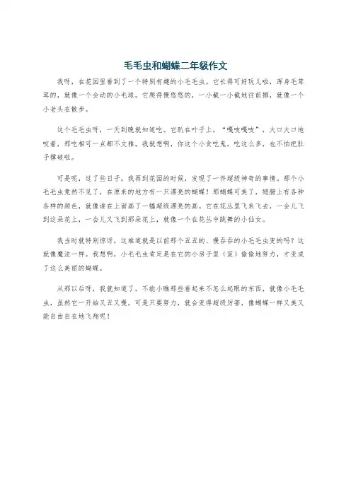 毛毛虫和蝴蝶二年级作文