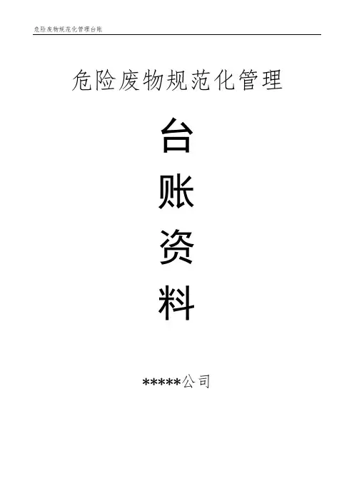 危险废物规范化管理台账(模板)