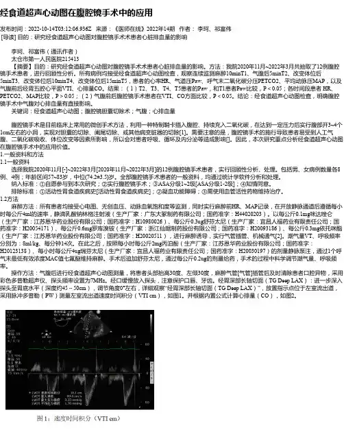 经食道超声心动图在腹腔镜手术中的应用