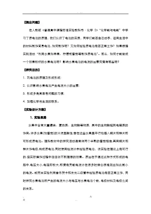 原电池演示实验装置改进 2