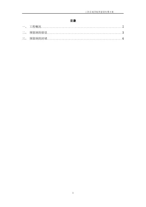 人防区域顶板预留洞处理方案