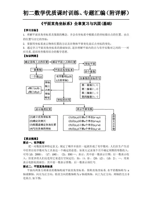 《平面直角坐标系》全章复习与巩固(基础)知识讲解