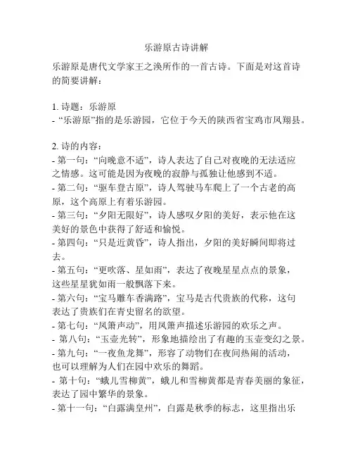乐游原古诗讲解