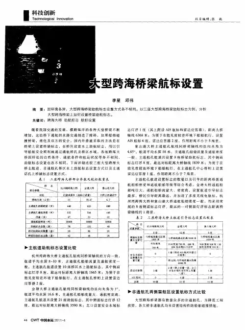大型跨海桥梁航标设置