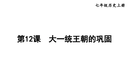 3.12 大一统王朝的巩固 课件  2024-2025学年部编版历史七年级上册