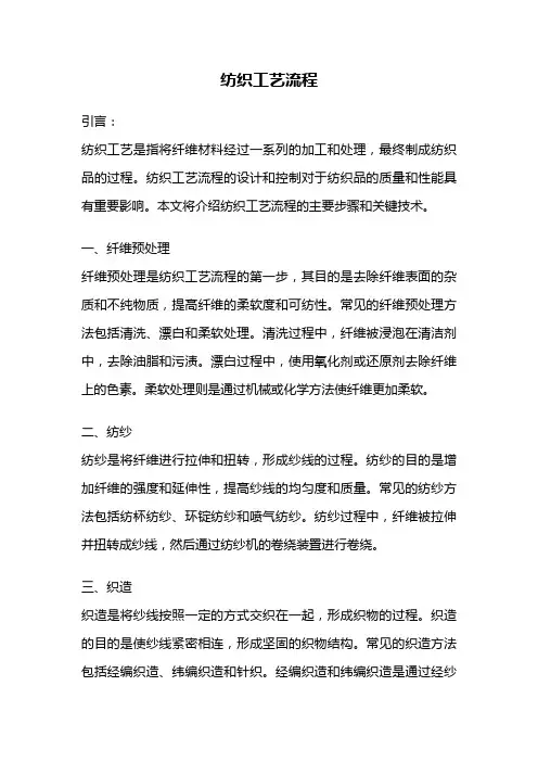纺织工艺流程