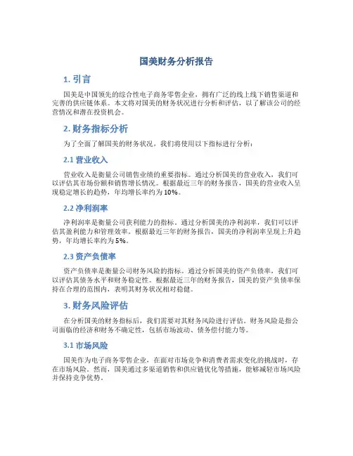 国美财务分析报告