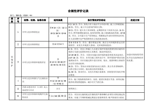 合规性评价记录