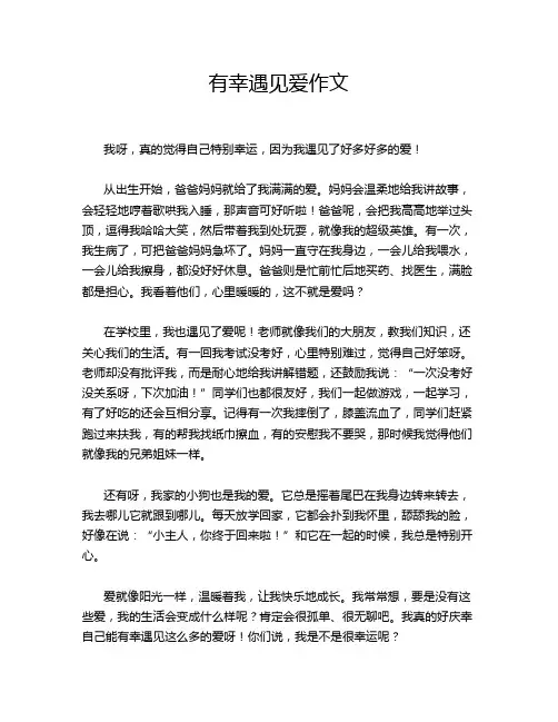 有幸遇见爱作文