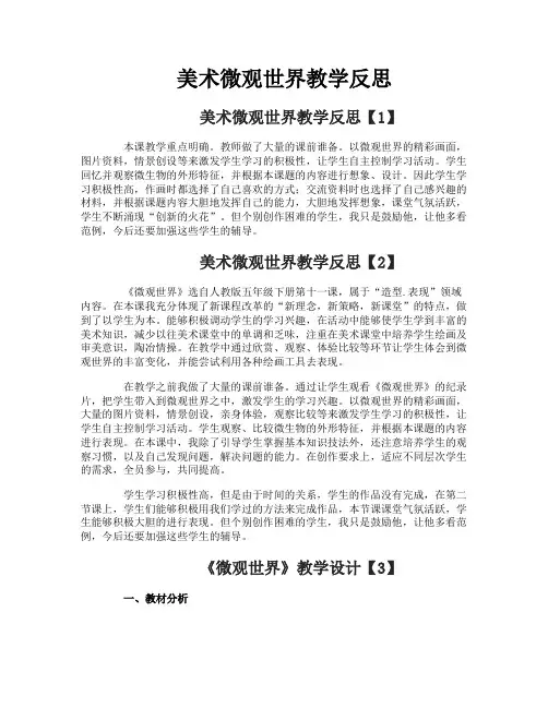 美术微观世界教学反思