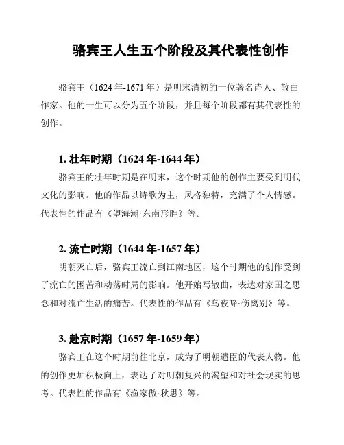 骆宾王人生五个阶段及其代表性创作