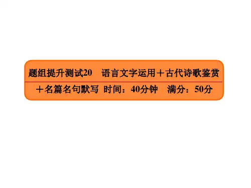 2020高考语文大二轮语言文字运用+古代诗歌鉴赏提升测试题名师点拨(28张)