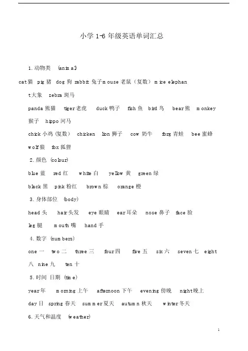 (完整版)小学1至6年级英语单词.doc