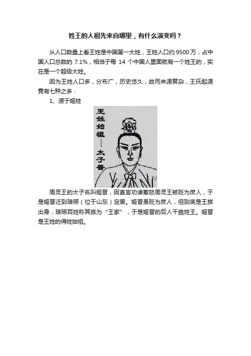 姓王的人祖先来自哪里，有什么演变吗？