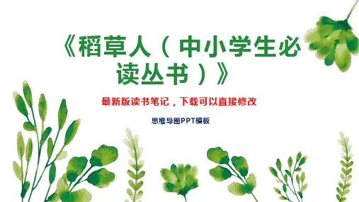《稻草人(中小学生必读丛书)》读书笔记PPT模板思维导图下载