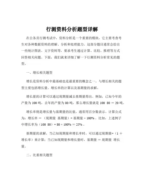 行测资料分析题型详解