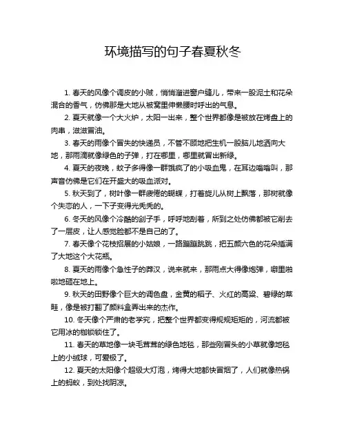 环境描写的句子春夏秋冬