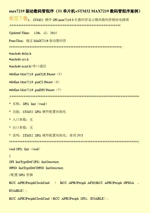 max7219驱动数码管程序(51单片机+STM32 MAX7219数码管程序案例)