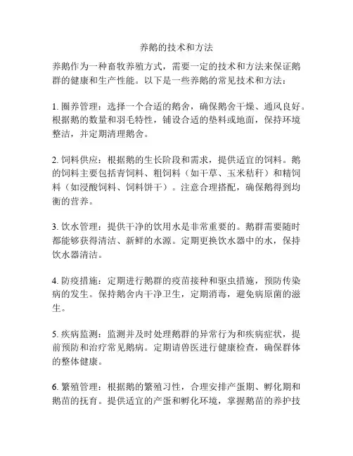 养鹅的技术和方法