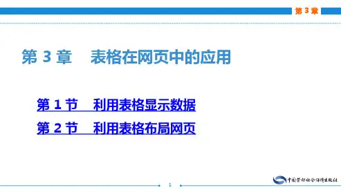 电子课件-《电子商务网页设计(第三版)》-A24-3264 第 3 章    表格在网页中的应用