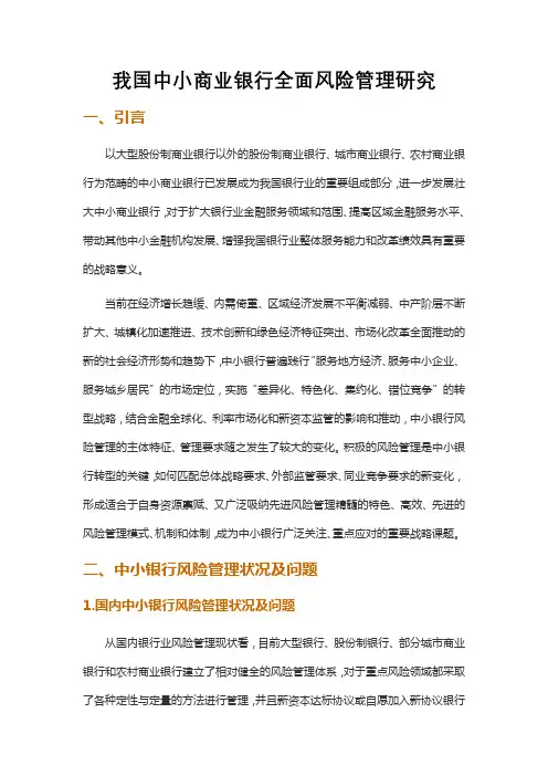中小银行全面风险审计报告